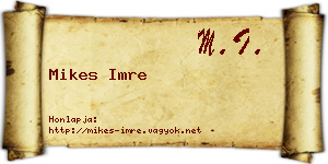Mikes Imre névjegykártya